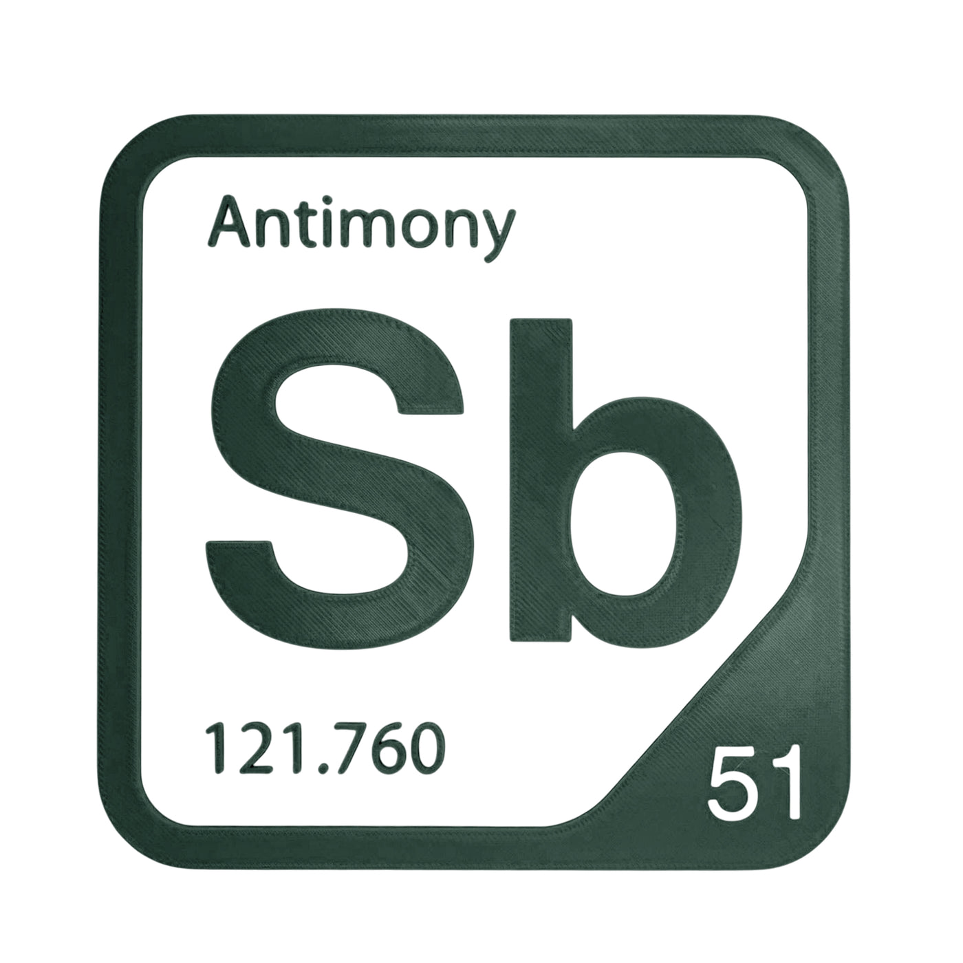 Antimony periodic table Elemental Tile in Forest Green
