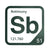 Antimony periodic table Elemental Tile in Forest Green