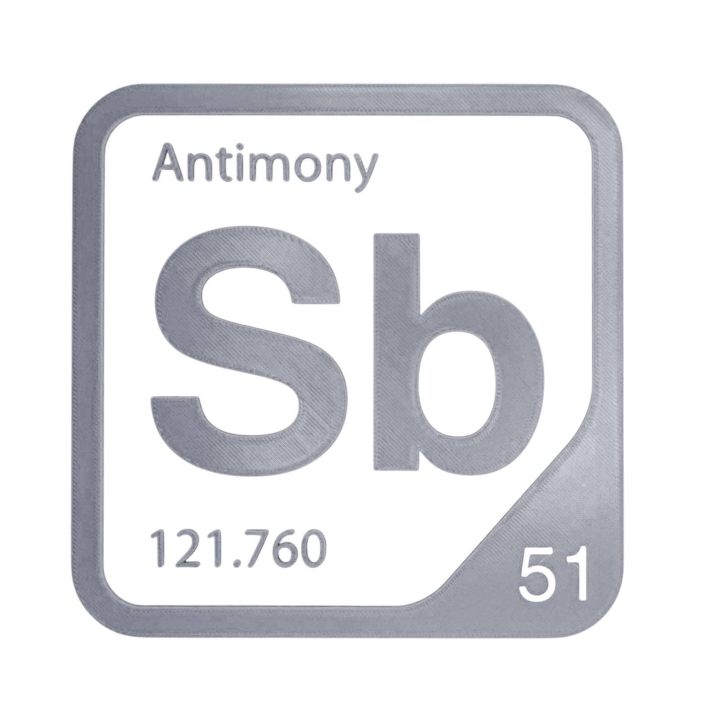 Antimony periodic table Elemental Tile in Gray