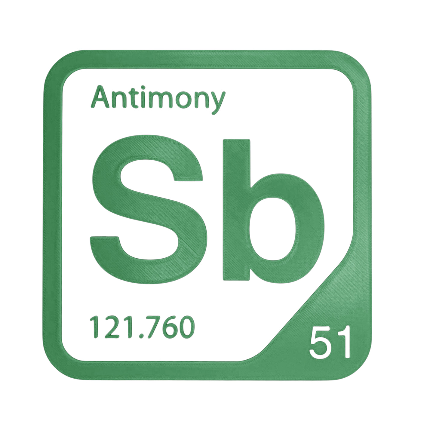 Antimony periodic table Elemental Tile in Green