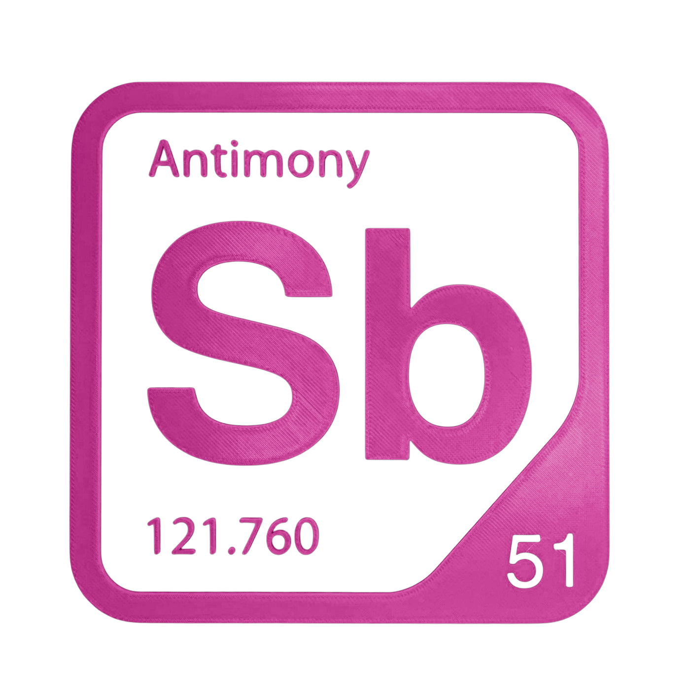 Antimony periodic table Elemental Tile in Magenta
