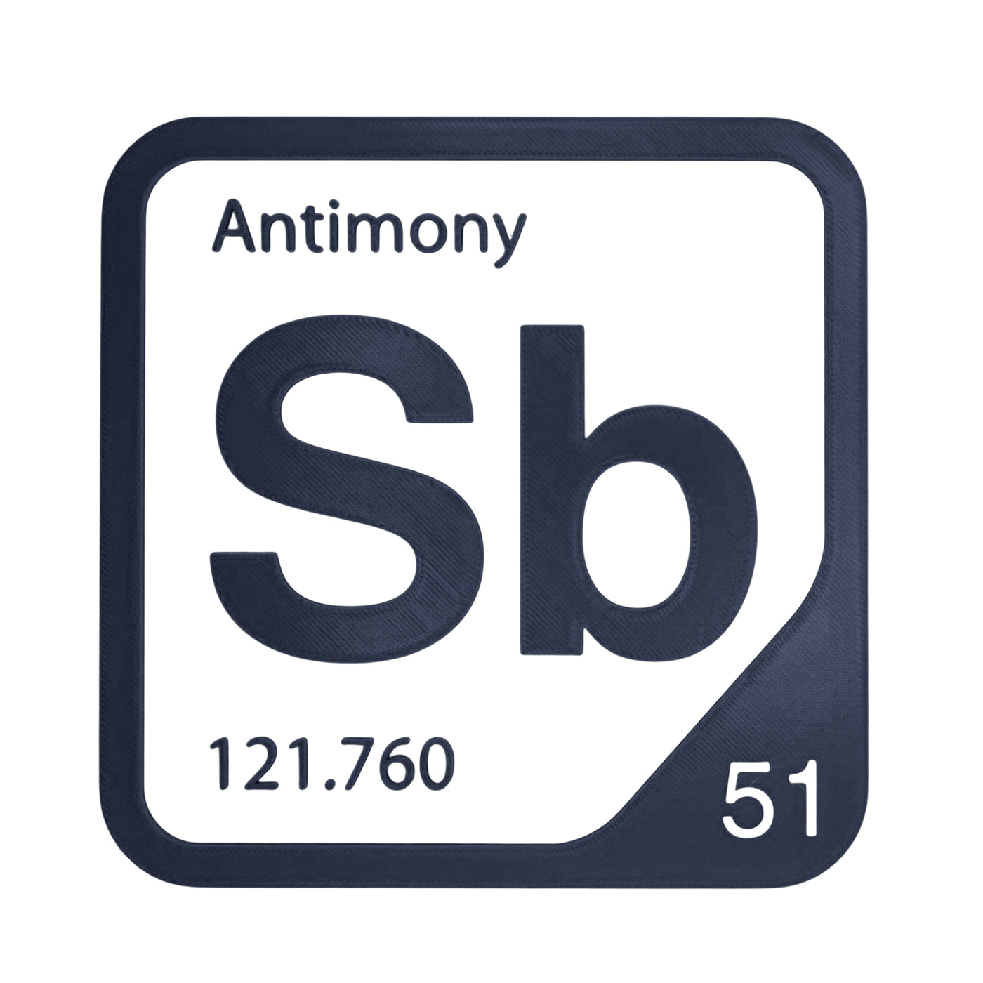 Antimony periodic table Elemental Tile in Navy Blue