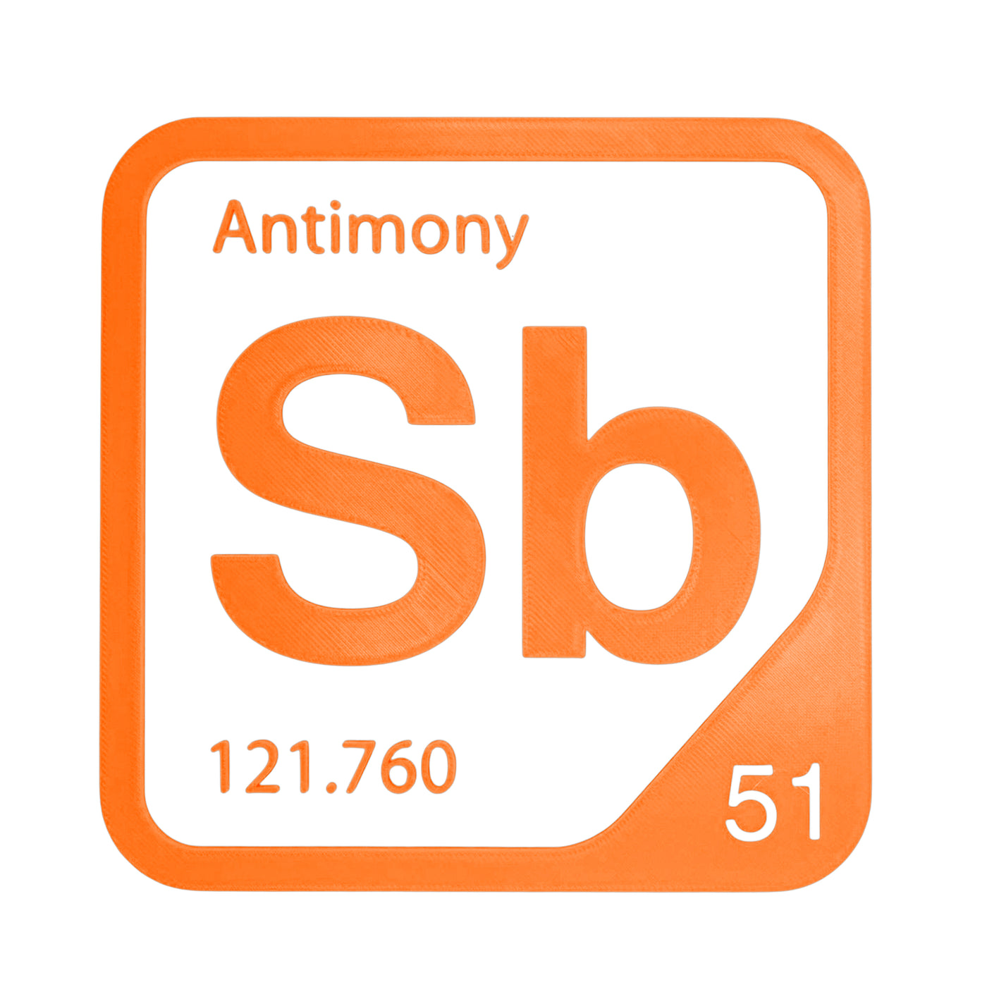 Antimony periodic table Elemental Tile in Orange