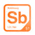 Antimony periodic table Elemental Tile in Orange