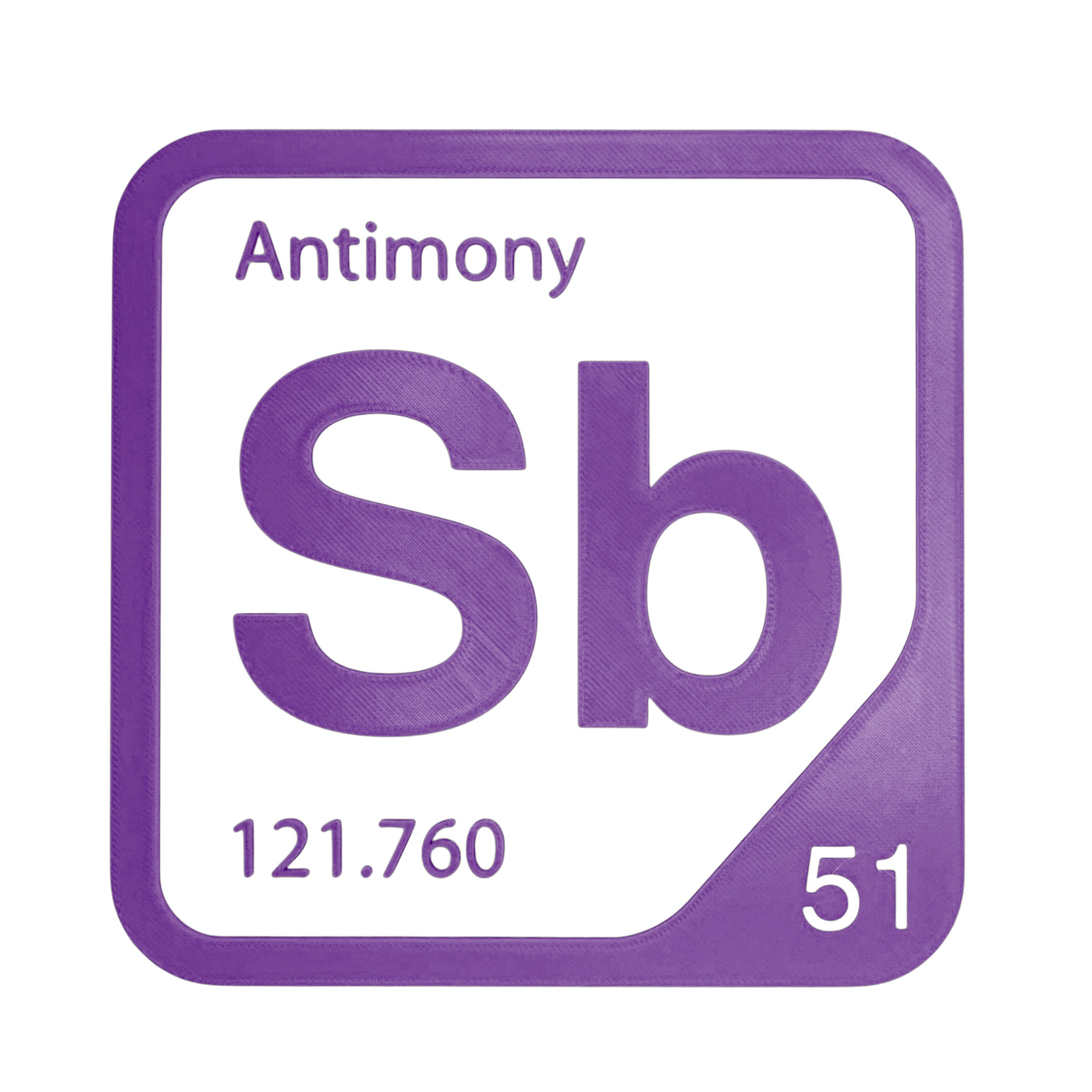 Antimony periodic table Elemental Tile in Purple