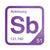 Antimony periodic table Elemental Tile in Purple