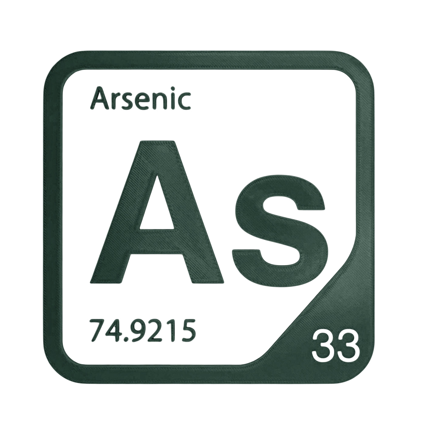 Arsenic periodic table Elemental Tile in Forest Green