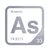 Arsenic periodic table Elemental Tile in Gray