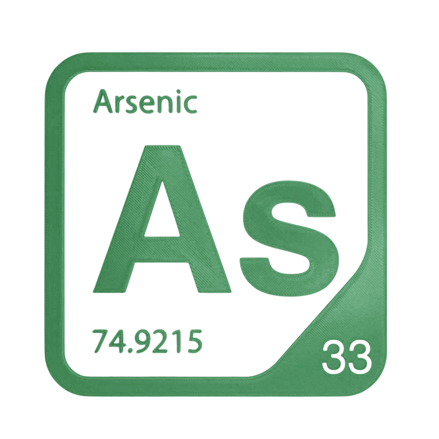 Arsenic periodic table Elemental Tile in Green