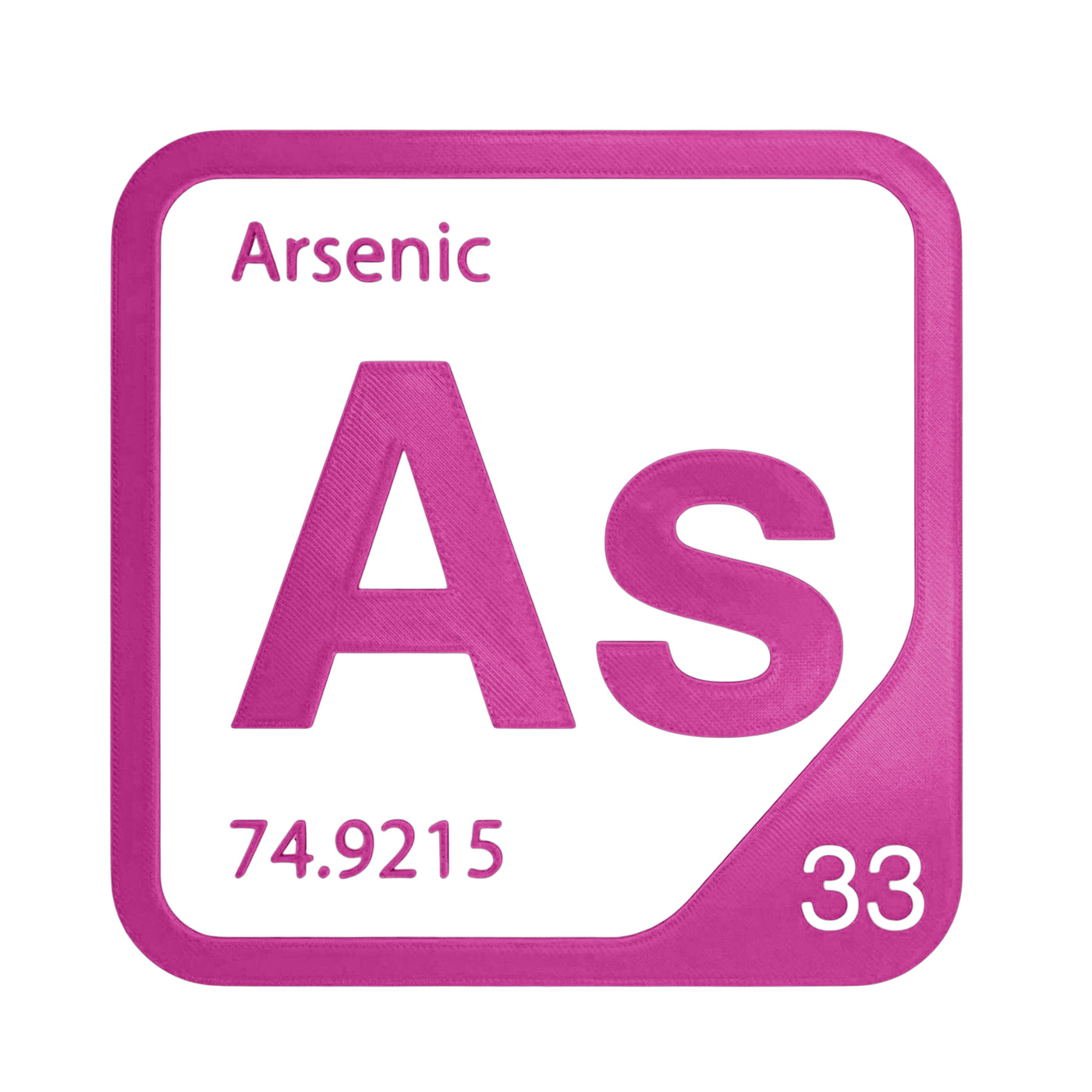 Arsenic periodic table Elemental Tile in Magenta