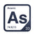 Arsenic periodic table Elemental Tile in Navy Blue
