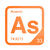 Arsenic periodic table Elemental Tile in Orange
