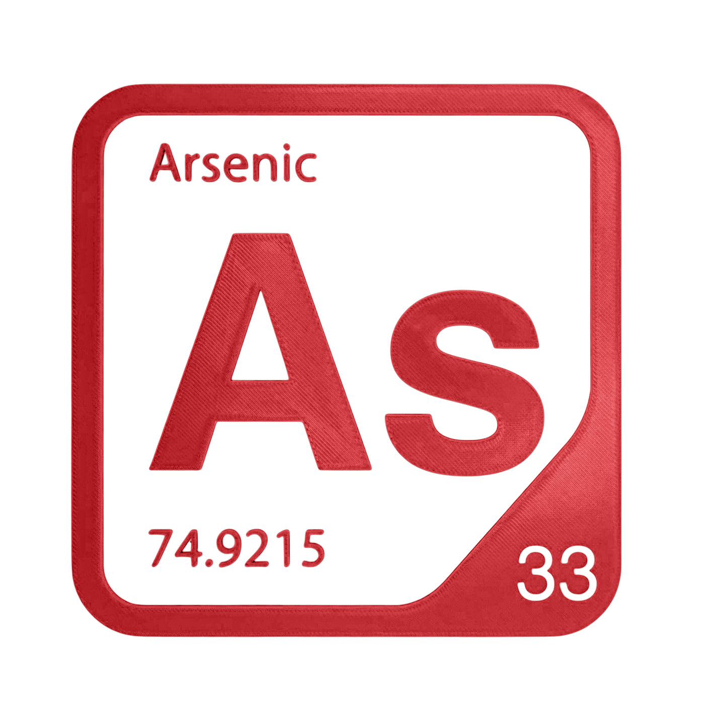 Arsenic periodic table Elemental Tile in Red