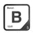 Boron periodic table Elemental Tile in Black