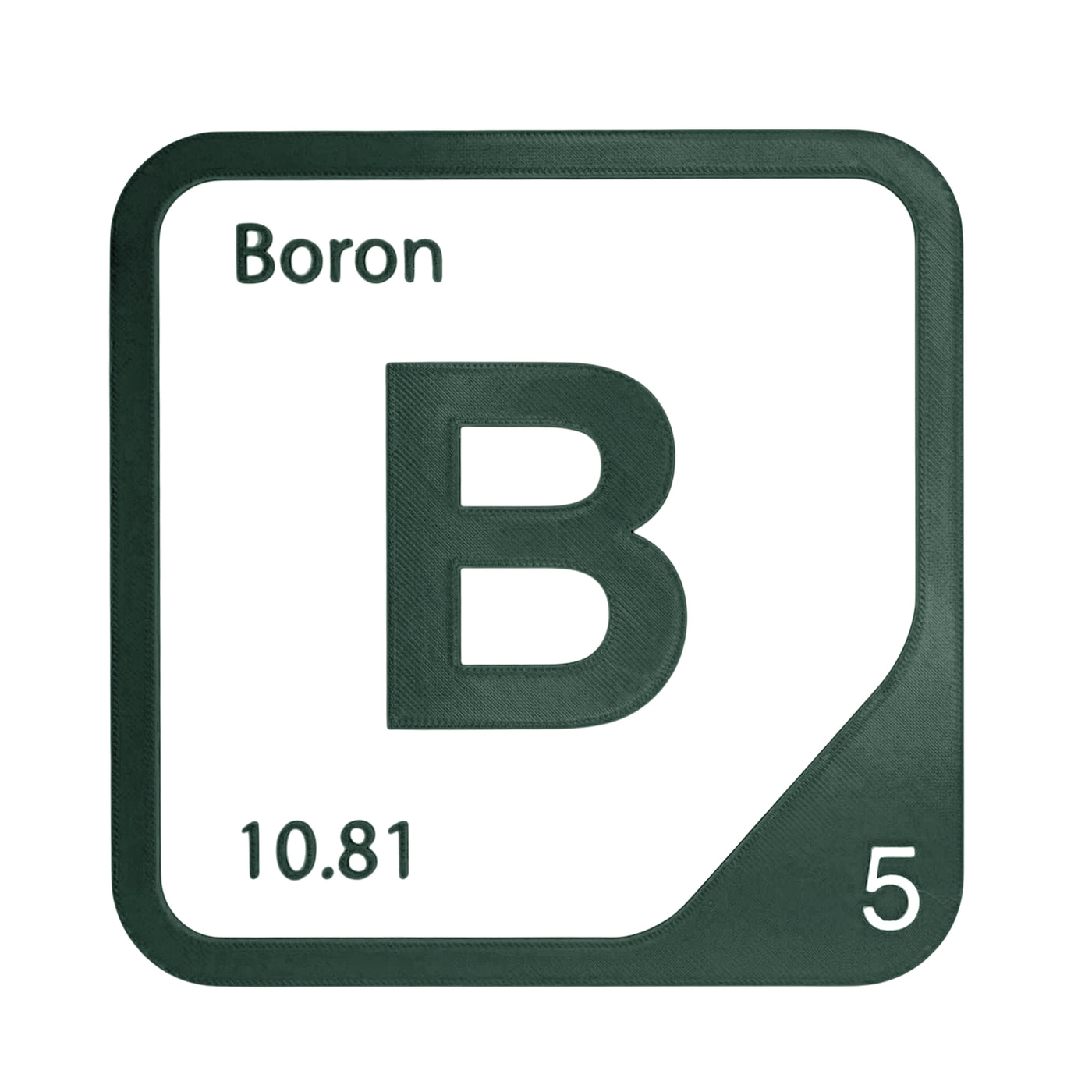 Boron periodic table Elemental Tile in Forest Green