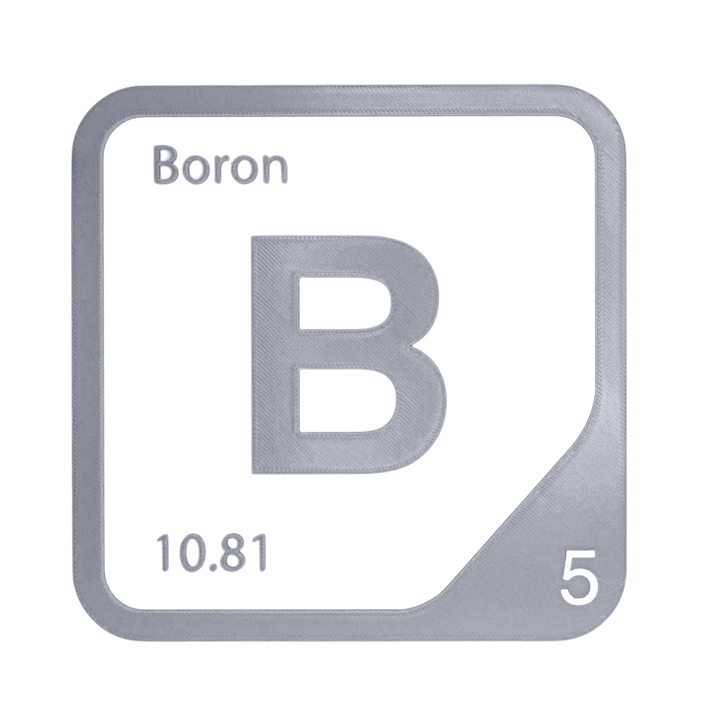 Boron periodic table Elemental Tile in Gray