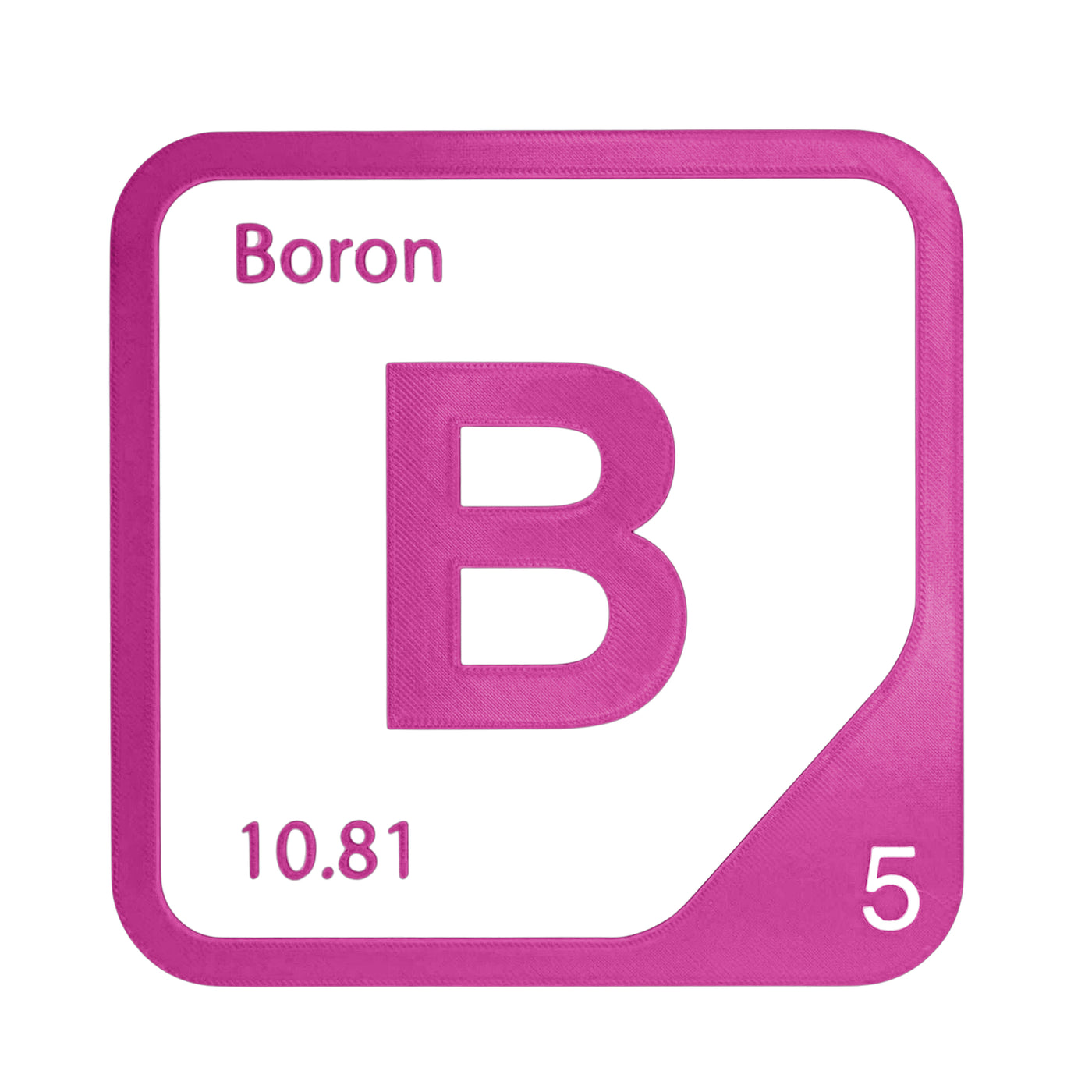 Boron periodic table Elemental Tile in Magenta