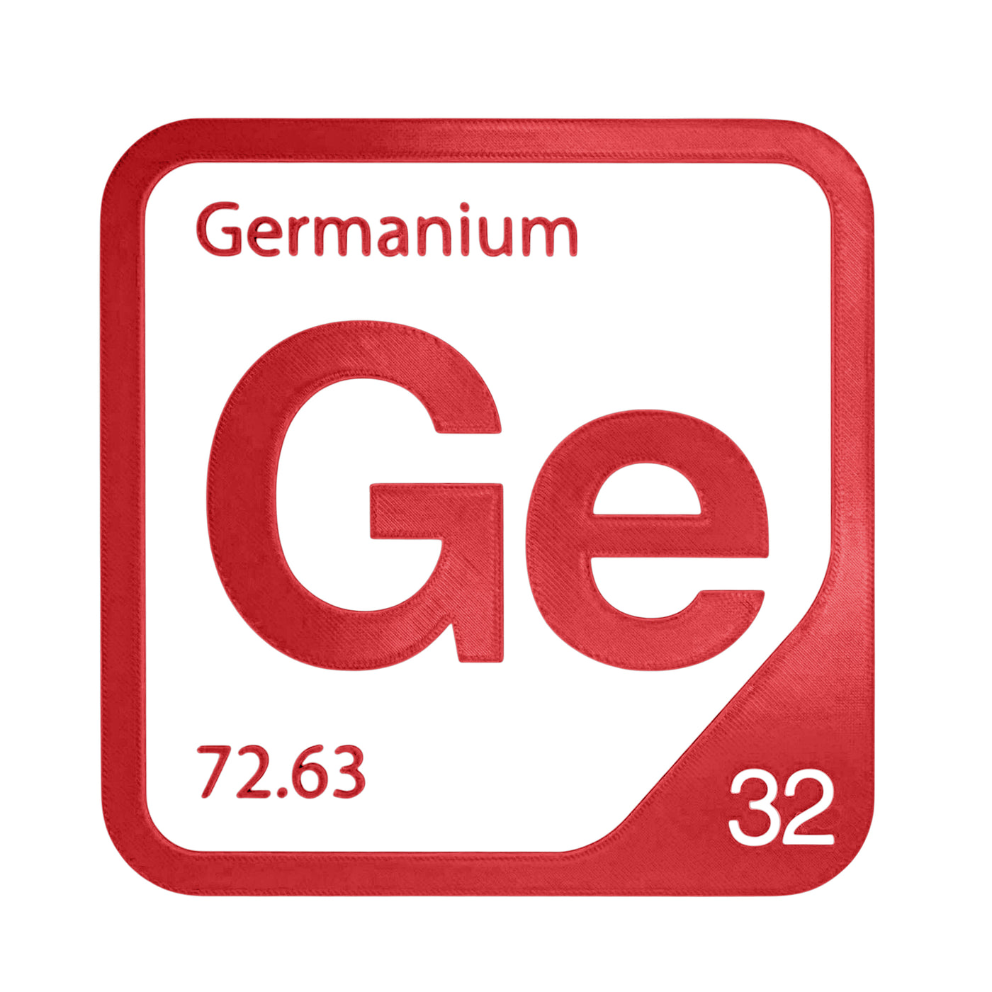 Germanium periodic table Elemental Tile in Red