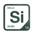 Silicon periodic table Elemental Tile in Forest Green