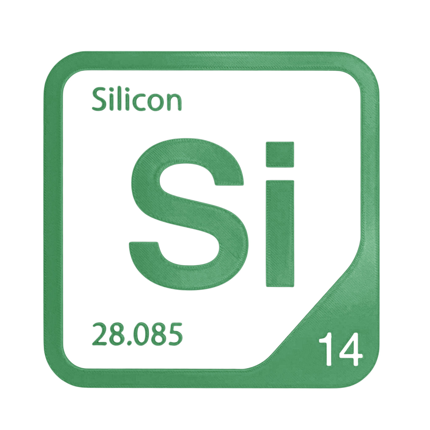 Silicon periodic table Elemental Tile in Green
