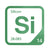 Silicon periodic table Elemental Tile in Green