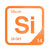 Silicon periodic table Elemental Tile in Orange