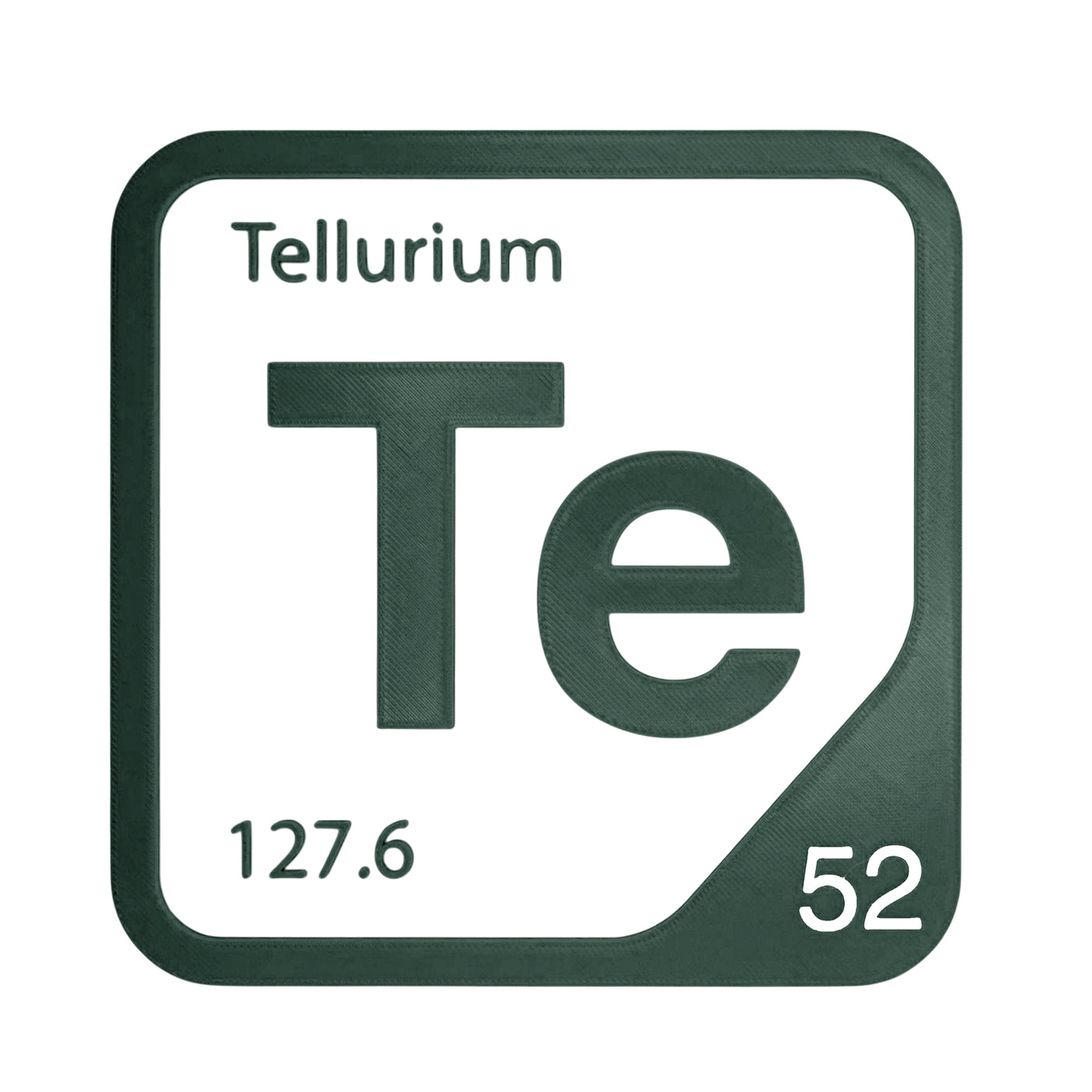 Tellurium periodic table Elemental Tile in Forest Green