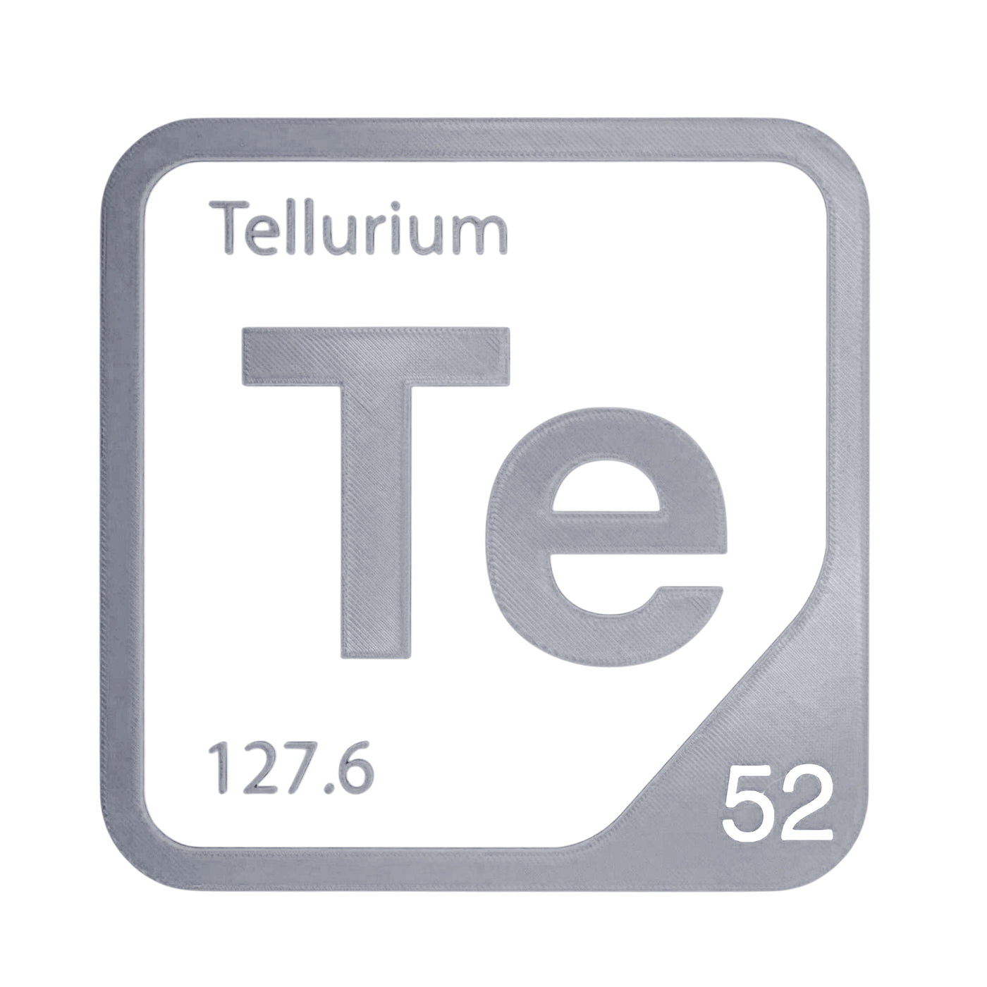 Tellurium periodic table Elemental Tile in Gray