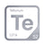 Tellurium periodic table Elemental Tile in Gray