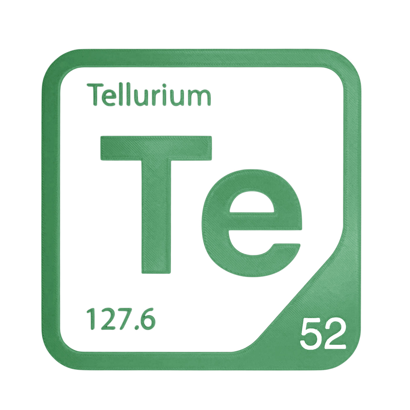 Tellurium periodic table Elemental Tile in Green