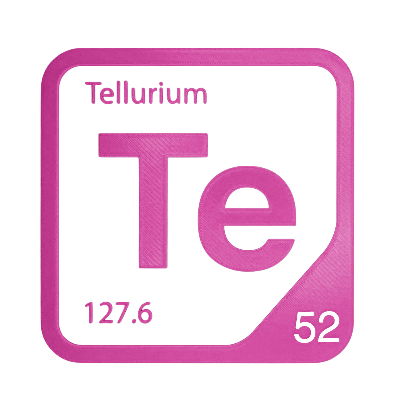 Tellurium periodic table Elemental Tile in Magenta