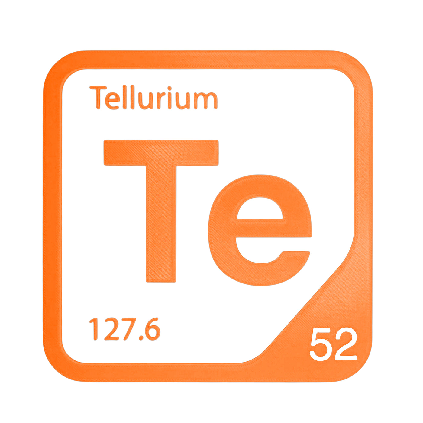 Tellurium periodic table Elemental Tile in Orange