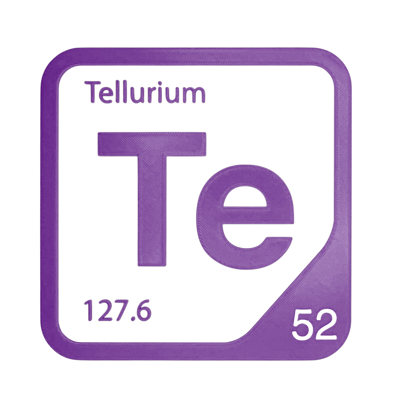 Tellurium periodic table Elemental Tile in Purple