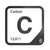 Carbon periodic table Elemental Tile in Black