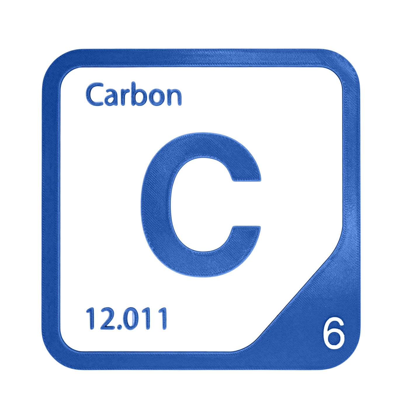 Carbon periodic table Elemental Tile in Blue