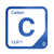 Carbon periodic table Elemental Tile in Blue