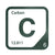 Carbon periodic table Elemental Tile in Forest Green