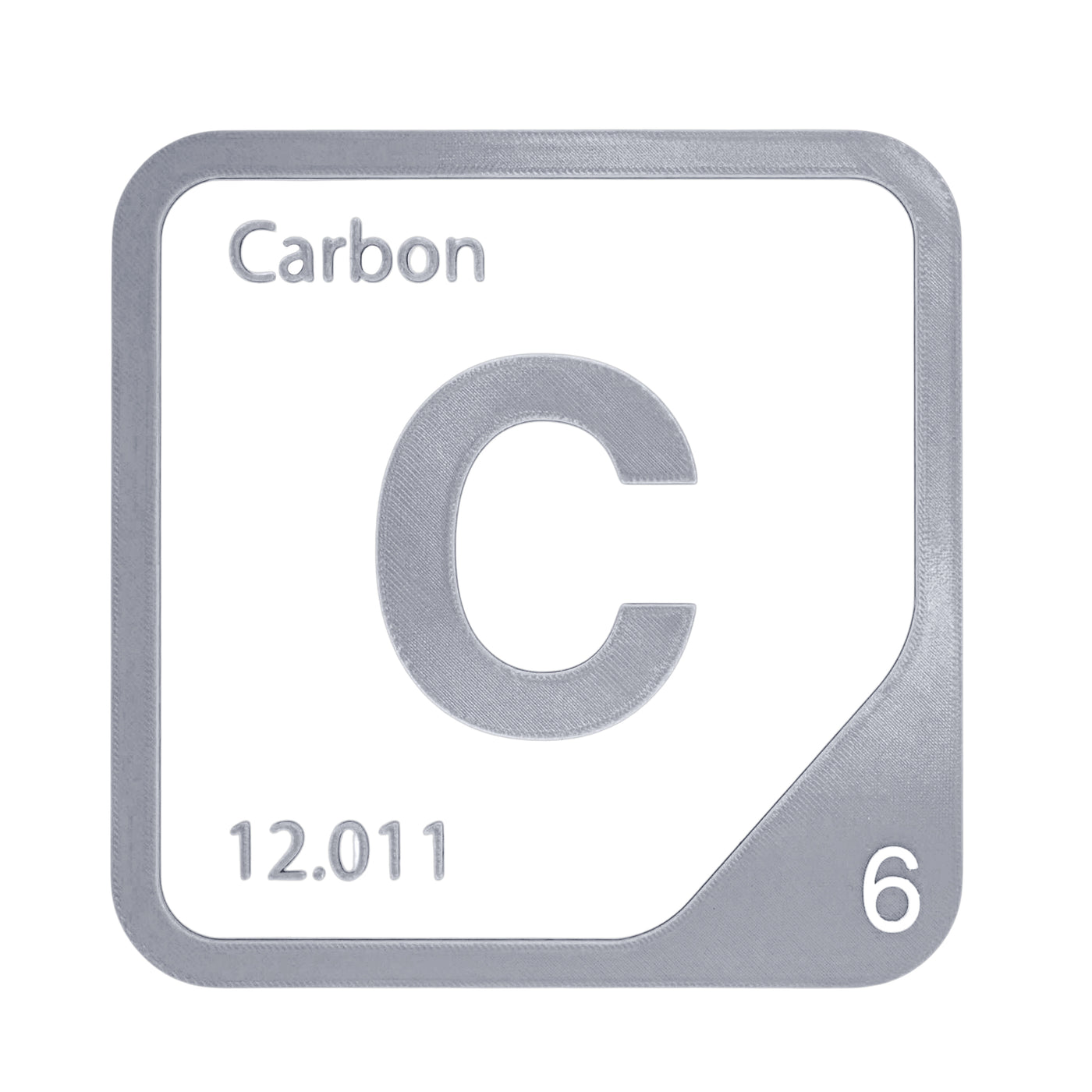 Carbon periodic table Elemental Tile in Gray