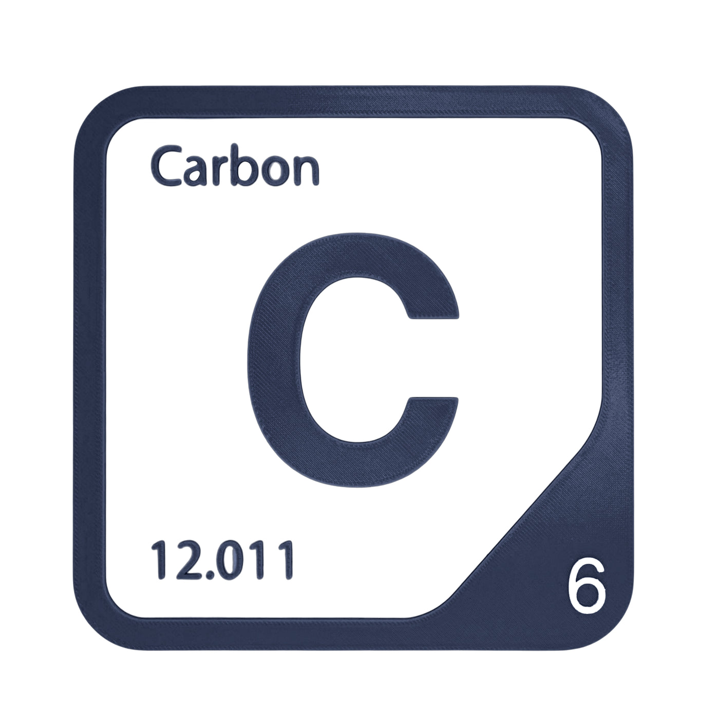 Carbon periodic table Elemental Tile in Navy Blue