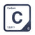 Carbon periodic table Elemental Tile in Navy Blue
