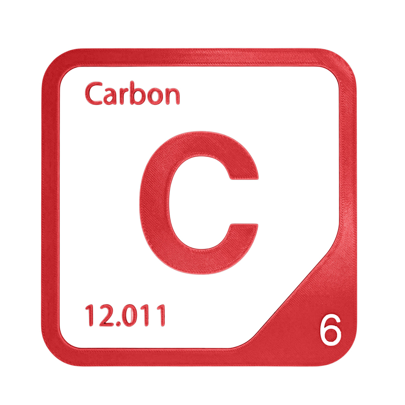 Carbon periodic table Elemental Tile in Red