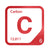 Carbon periodic table Elemental Tile in Red