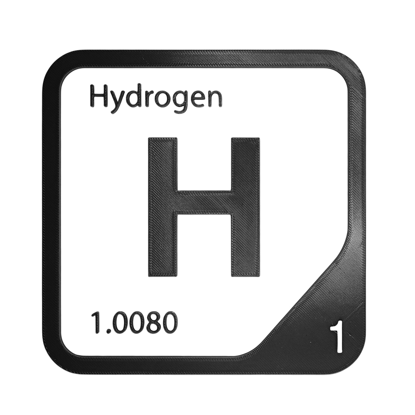 Hydrogen periodic table Elemental Tile in Black