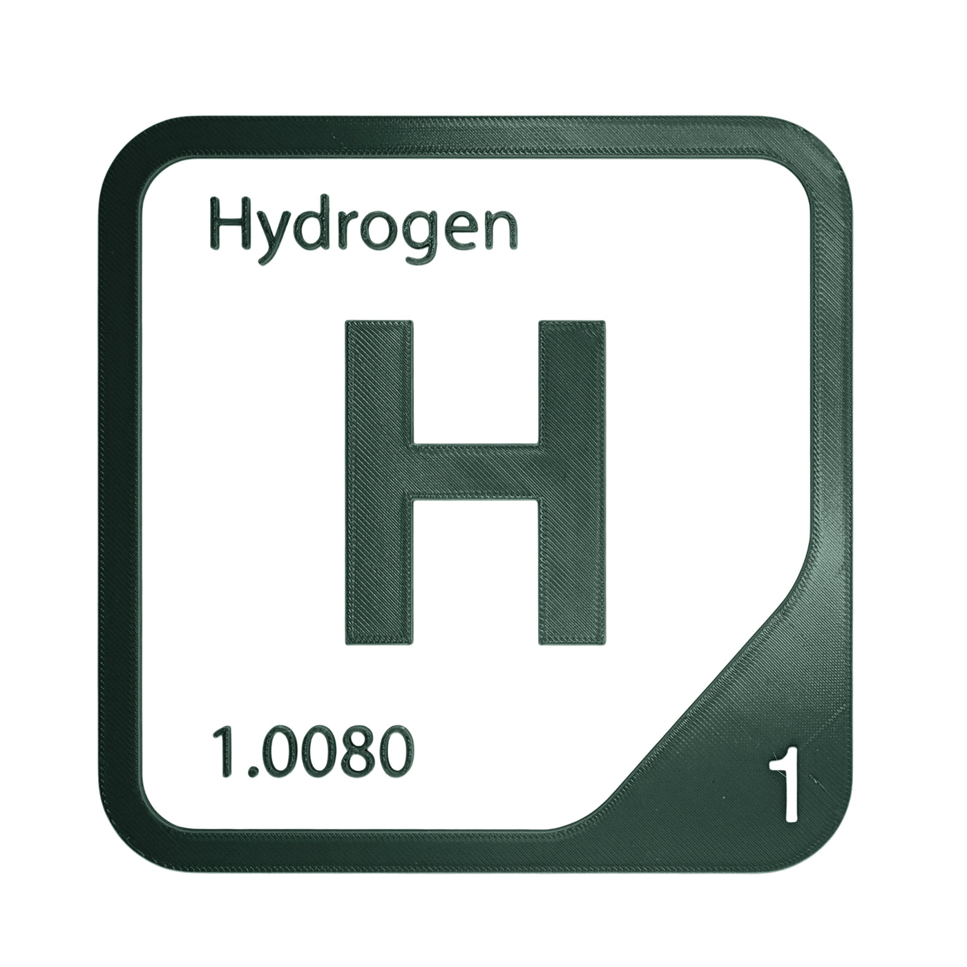 Hydrogen periodic table Elemental Tile in Forest Green