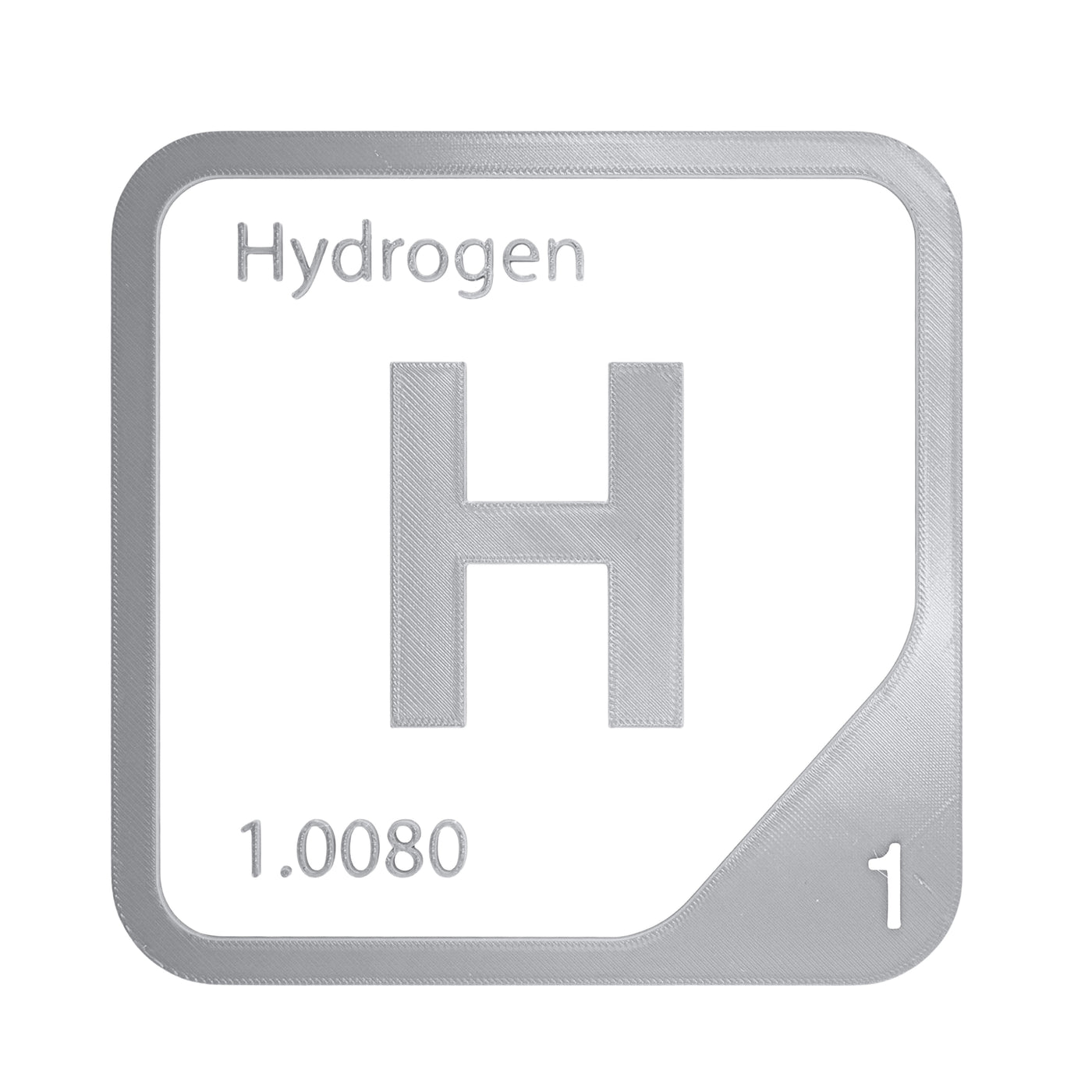 Hydrogen periodic table Elemental Tile in Gray