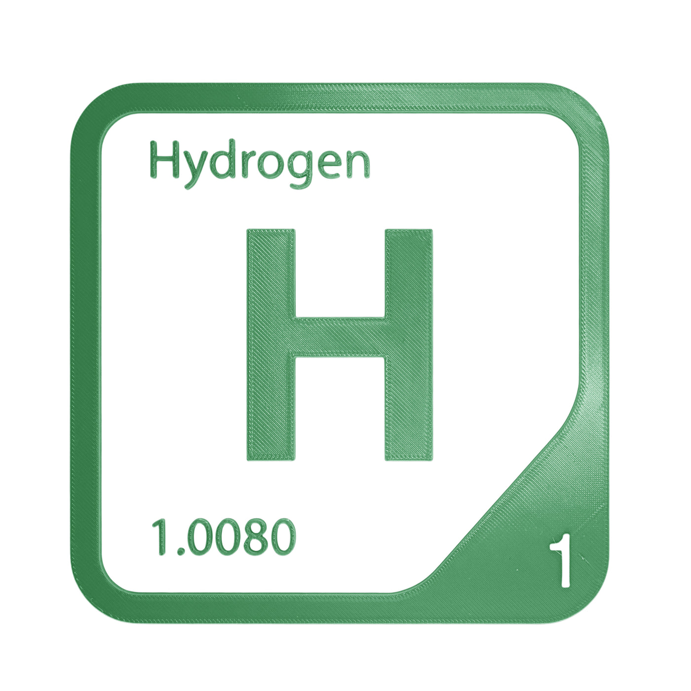 Hydrogen periodic table Elemental Tile in Green