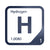 Hydrogen periodic table Elemental Tile in Navy Blue