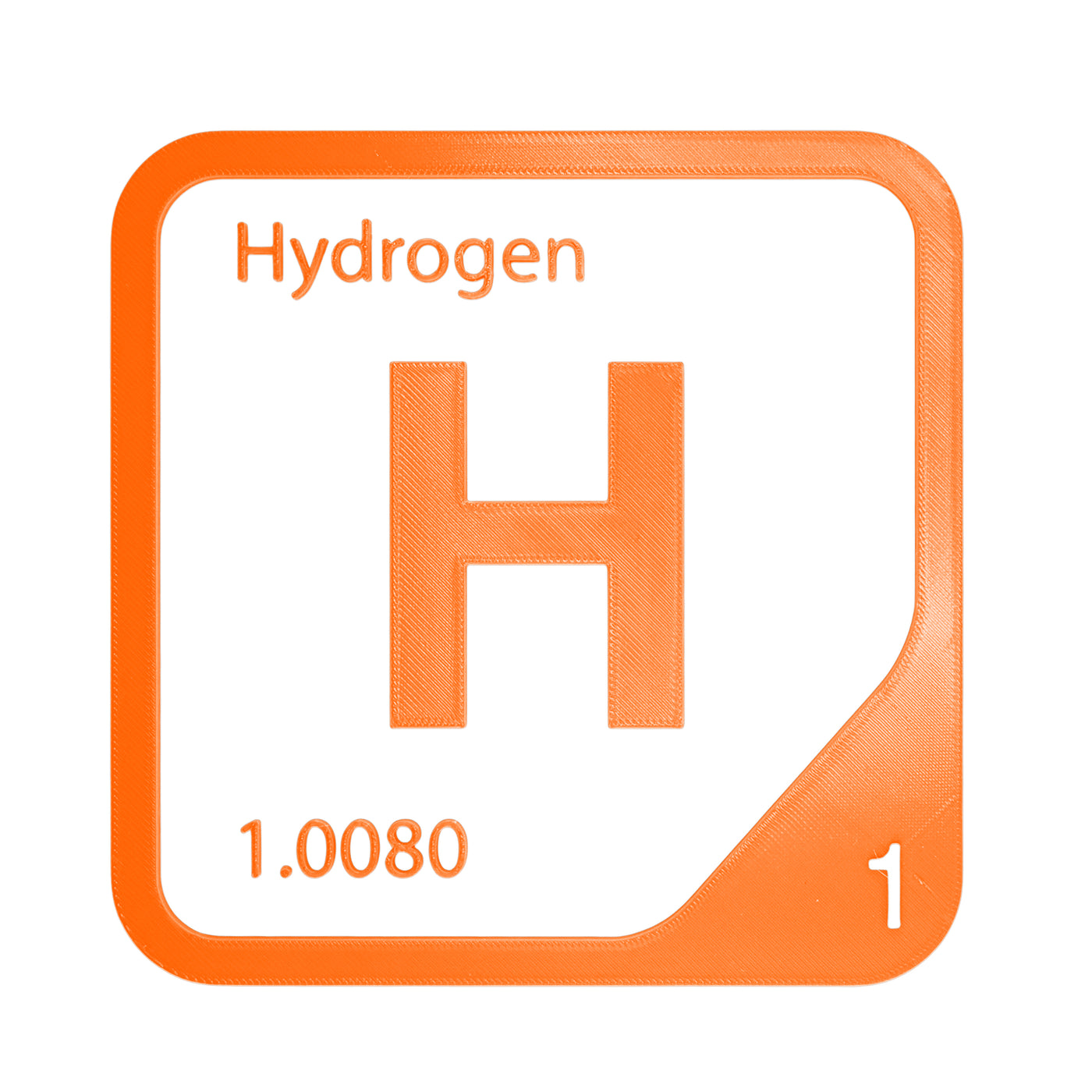 Hydrogen periodic table Elemental Tile in Orange