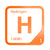 Hydrogen periodic table Elemental Tile in Orange