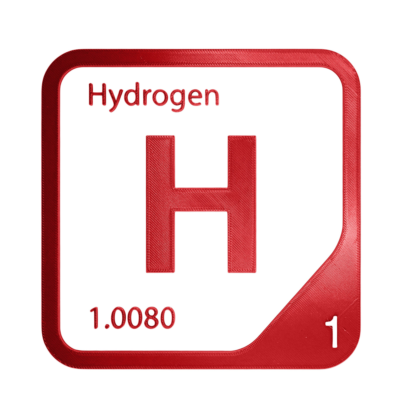 Hydrogen periodic table Elemental Tile in Red